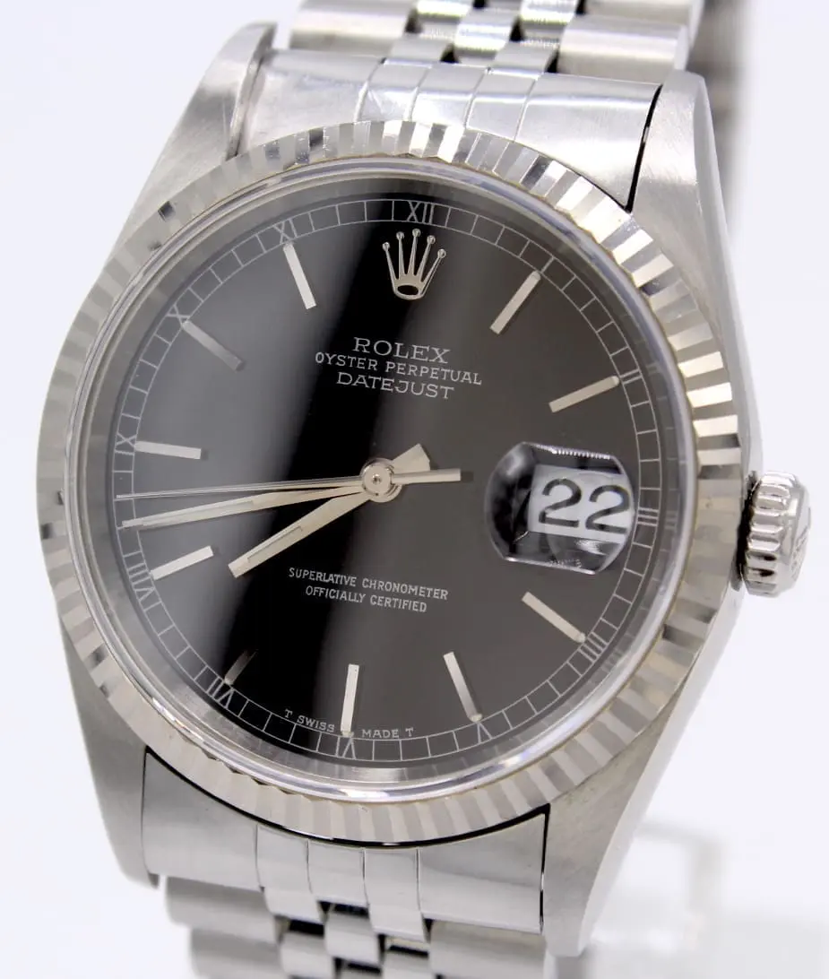 Rolex Datejust Ref.:16234 from 2002 WG bezel box and papers