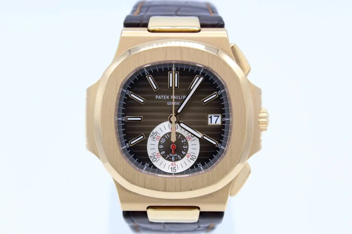 Patek Philippe Nautilus Chronograph Roségold von 2018 Deutsch Full Set