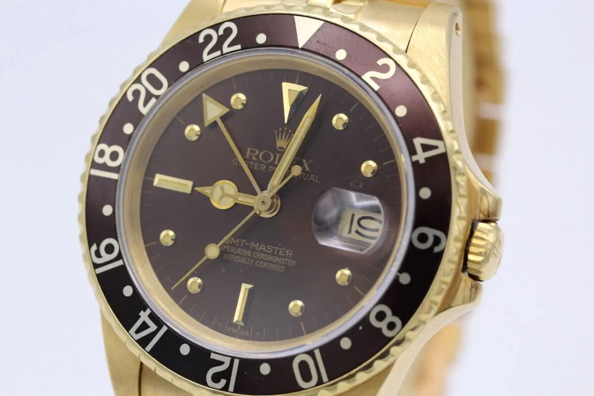 Rolex GMT Master Ref. 16758 / 1982 / Nipple Dial brown / Full Set /
