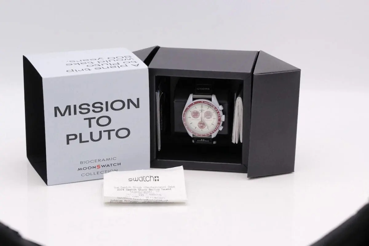 Omega Swatch Mission to Pluto / NEU / mit Rechnung / deutsche Uhr