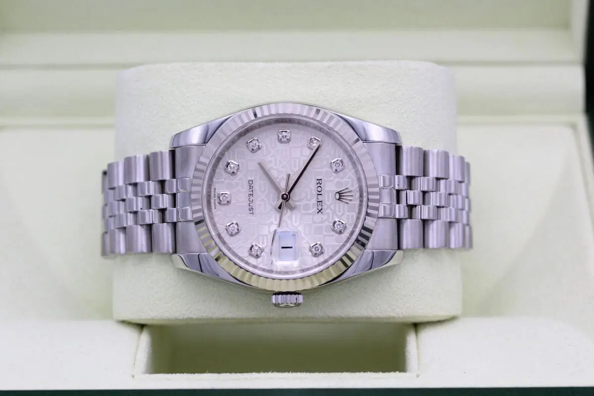 Rolex Datejust Ref.: 116234 / Jubiläumszifferblatt Diamantbesatz / 2015 / B+P /
