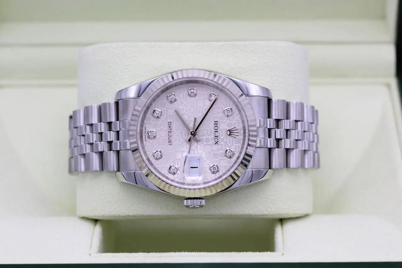 Rolex Datejust Ref.: 116234 / Jubilee dial set with diamonds / 2015 / B+P /