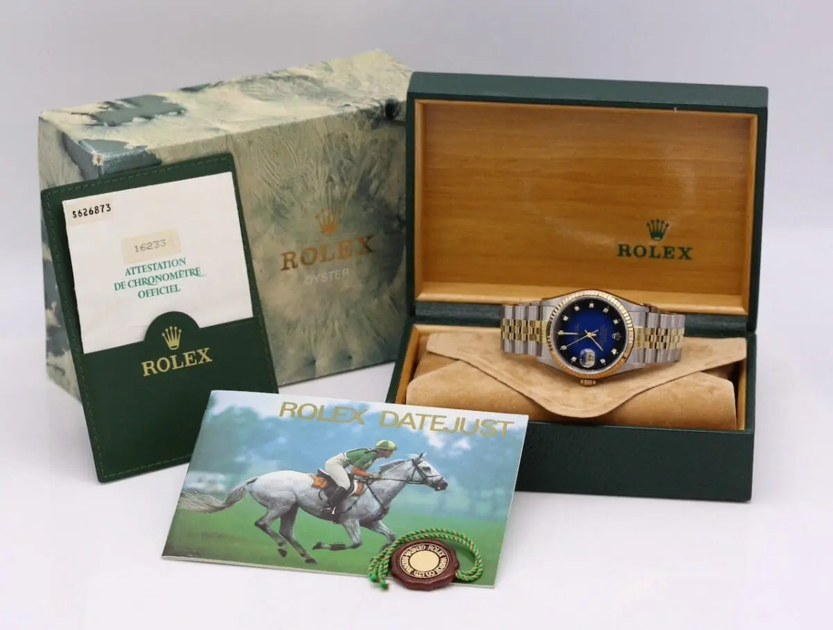 Rolex Datejust Ref.:16233 - 1994 - NO HOLES - Diamond Dial - Full Set