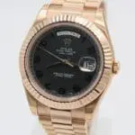 Rolex DAY-DATE II 41mm Rosé - Black Roman Dial - glued - LC100