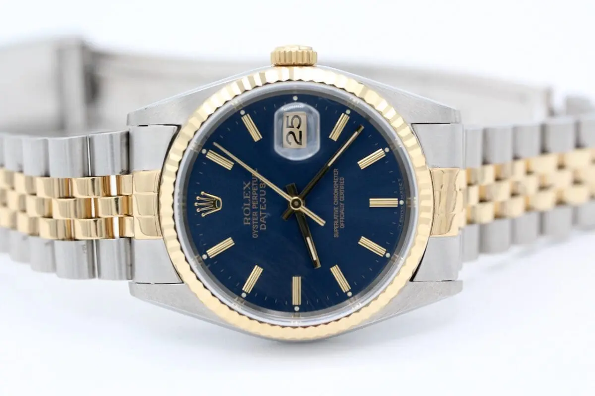 Rolex Datejust Ref.: 16233 / v. 1995 / blaues Zifferblatt / Full Set / LC100