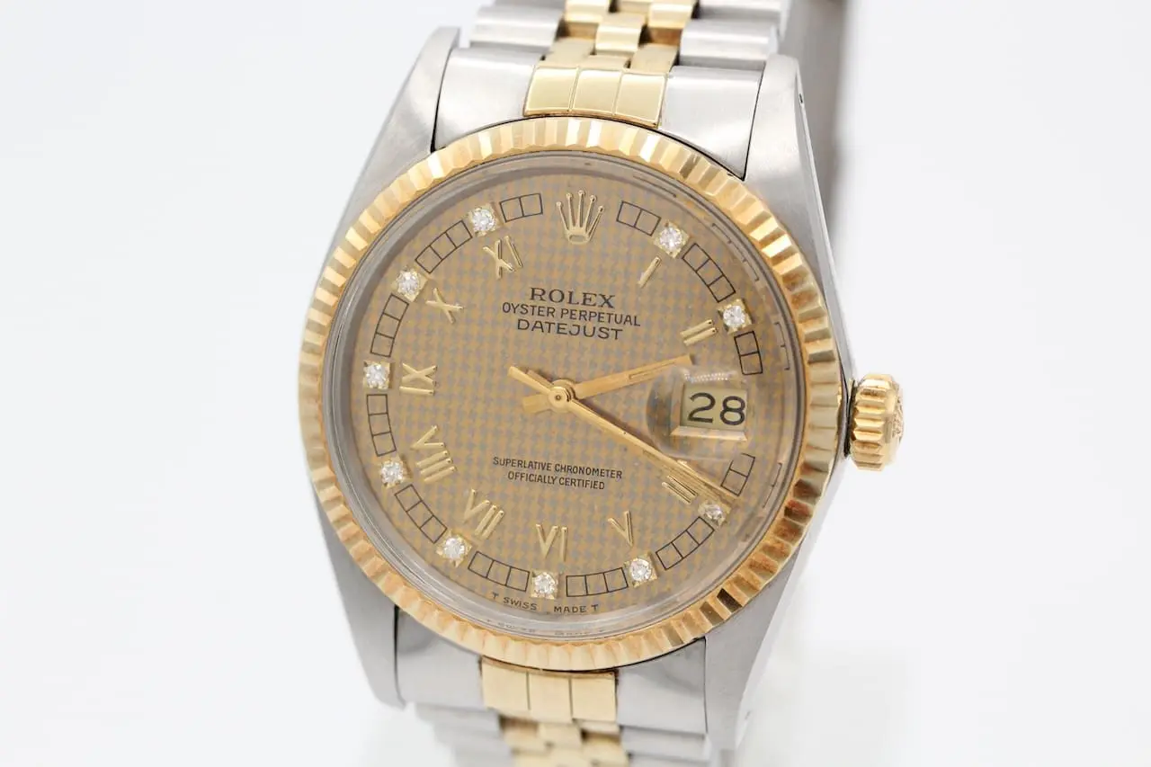 Rolex Datejust Ref.: 16013 - Houndstooth Dial - Box + Papers - Service