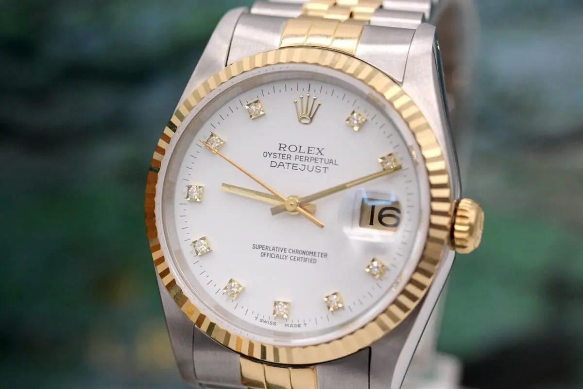 Elegante Rolex Datejust von 1990 mit seltenem Diamant Zifferblatt