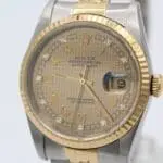 Rolex Datejust Ref.: 16233 - rare houndstooth diamond leaf