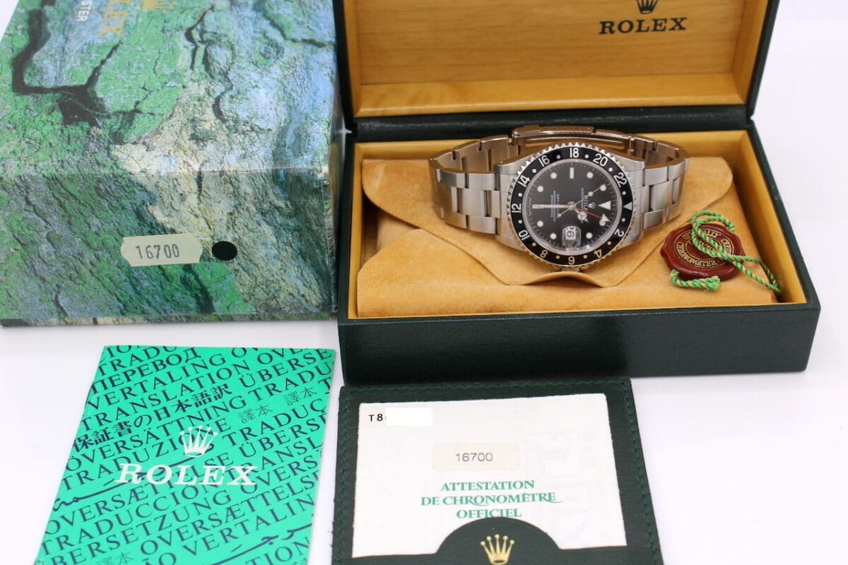 Rolex GMT Master Ref. 16700 "Tritium" v. 7/1997 Box und Papiere