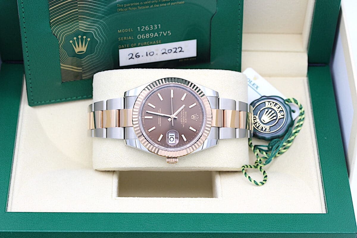 RolexDatejust Ref.: 126331 / Chocolate / 10-2022 / Full Set /